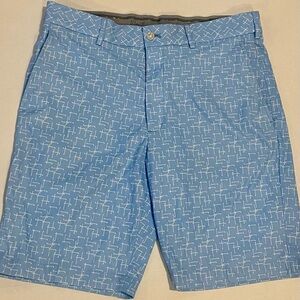 Men's Blue Patterned Golf Shorts